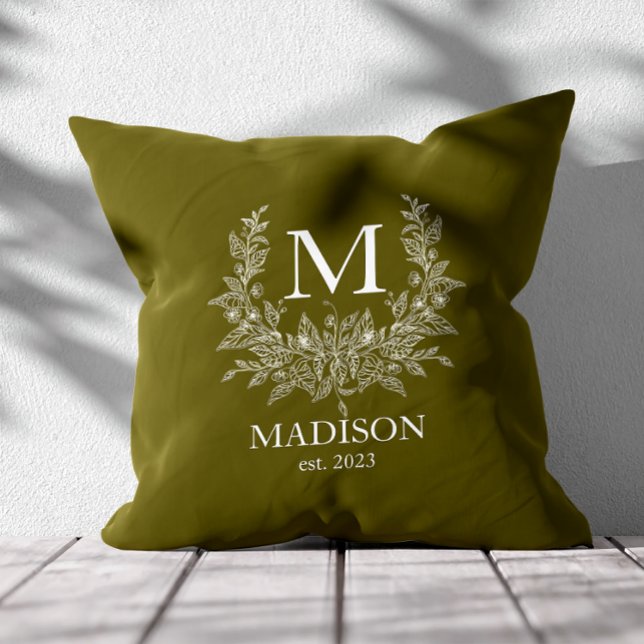 Almofada Monograma Russo Personalizado Inicial (Criador carregado)