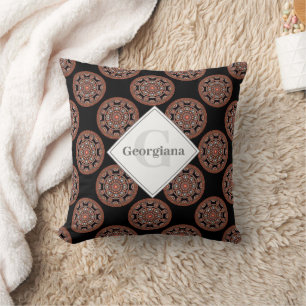 Almofada Monograma Safari Sunset Bohemian Bolinhas Mandala