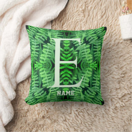 Almofada Monograma Seus Fetos Verdes Iniciais Personalizado