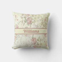 Monograma Shabby Chic Rosa Verde Floral Rosa
