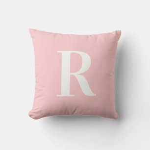 Almofada Monograma Simples Moderno Rosa