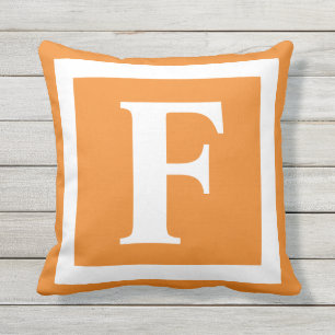 Almofada Monograma Travesseiro decorativo inicial laranja b