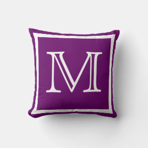 Almofada monograma travesseiro simples de grão roxo