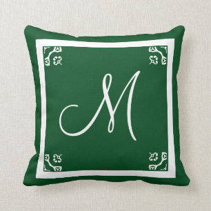 Almofada MONOGRAMA verde estável personalizado personalizad