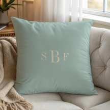 Monograma Verde Salvia Boho Moderno Decoração Tom 
