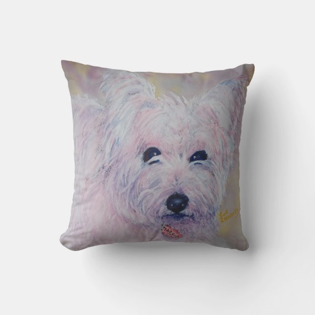 ALMOFADA MONOGRAMA WHIMSICAL OESTE HIGHLAND TERRIER (Frente)