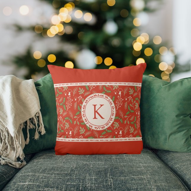 Almofada Monogramas Woodlands Red (Criador carregado)