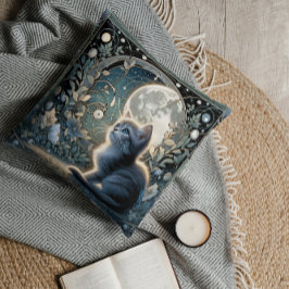 Almofada Mononlit Art Nouveau Kitten Sob Céu Celestial