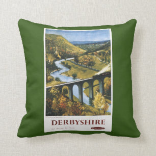 Almofada Monsal Dale, trem e viaduto British Rail