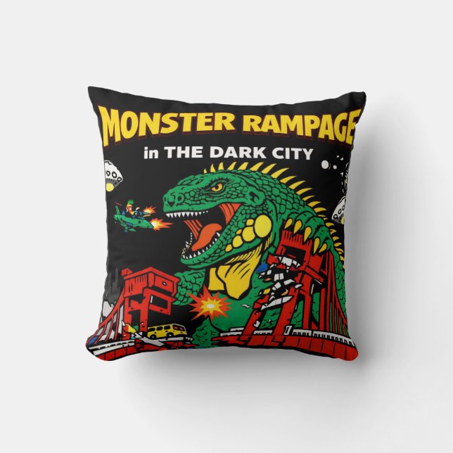 Almofada Monster Rampage in Dark City (Frente)