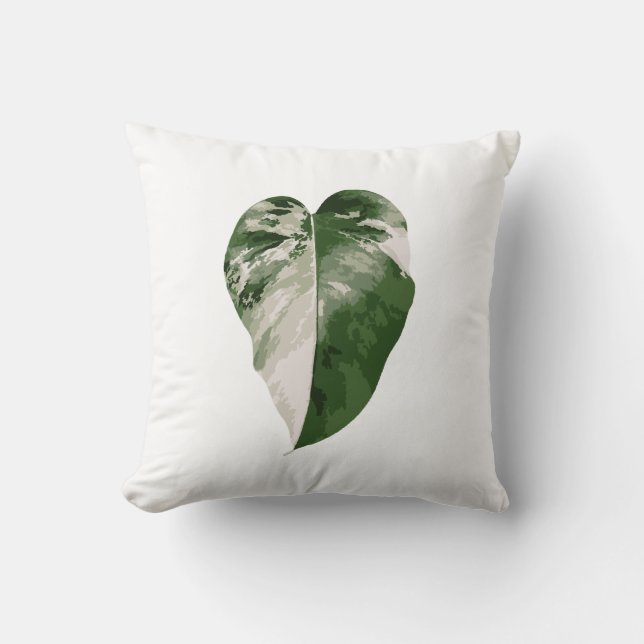 Almofada Monstera Albo Heart Pillow — Botanical Home Decor (Frente)