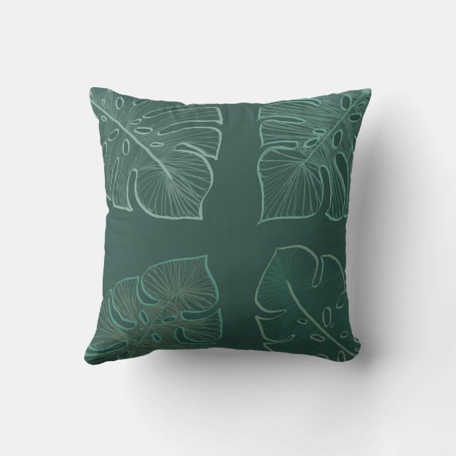 Almofada Monstera do travesseiro decorativo (Verso)