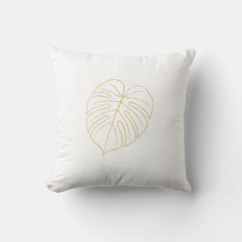 Almofada Monstera Leaf Gold Design. 