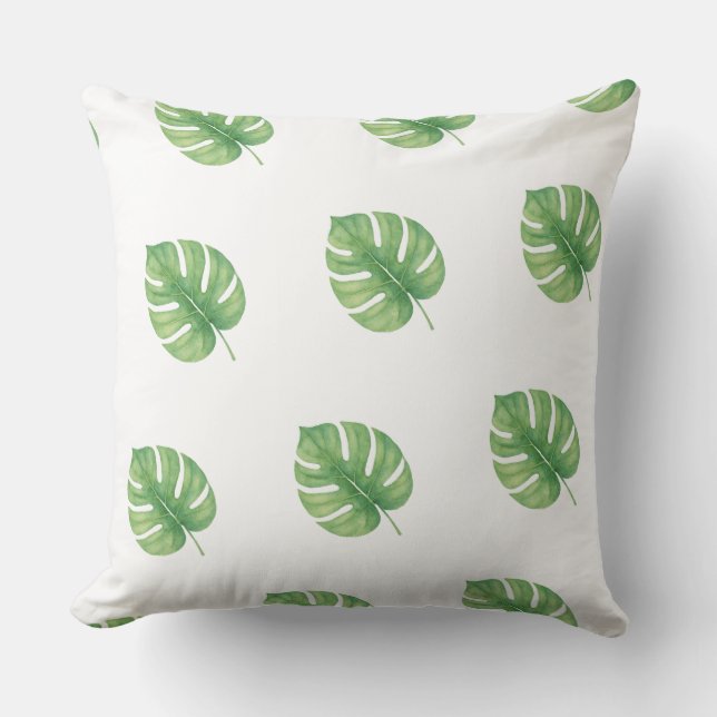 Almofada Monstera Leaf Green Design.  (Frente)