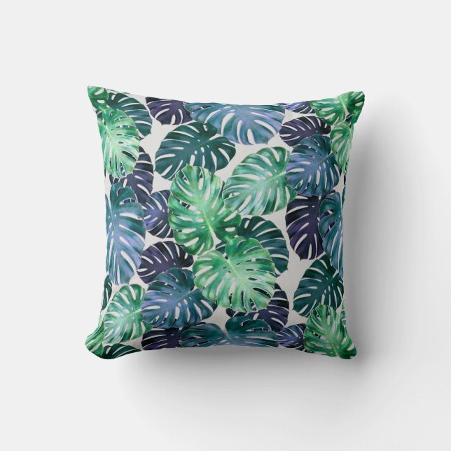 Almofada Monstera Tropical Deixa Travesseiro decorativo (Frente)
