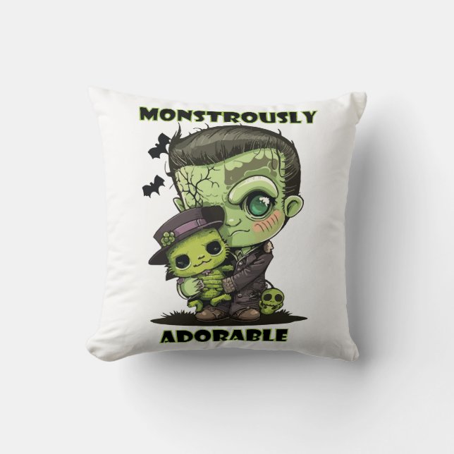 Almofada Monstro de Frankenstein Fofo com pelúcia (Frente)