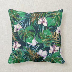 Almofada Monstro Dourado Verde Tropical Lilac Deixa Floral