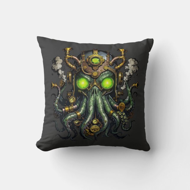 Almofada monstro Steampunk Cthulhu (Frente)