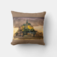 Mont St. Michel Normandia França Travesseiro Marro