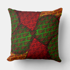 Almofada Montagem de imagens diferentes, tijolo, vermelho,