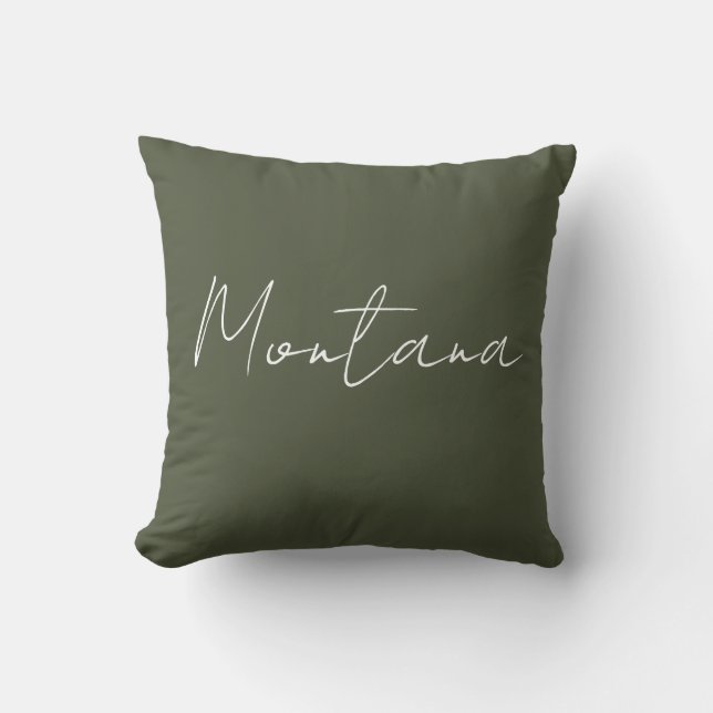 Almofada Montana Olive Green E White Travesseiro decorativo (Frente)