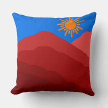 montanha abstrato vermelha do boho do século médio