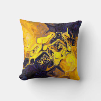 Almofada Montanha quente azul profundo laranja amarelo