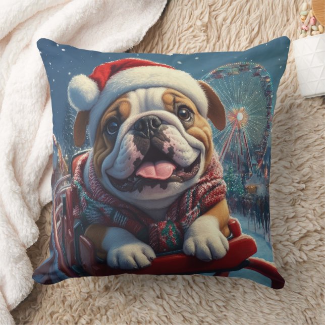 Almofada Montanha Russa Bulldog Natal (Cobertor)