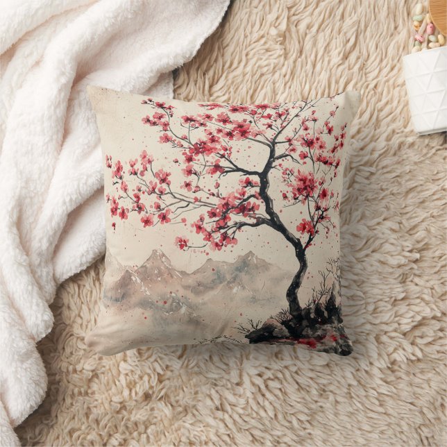 Almofada Montanha Serenidade Crimson Sakura (1) (Cobertor)