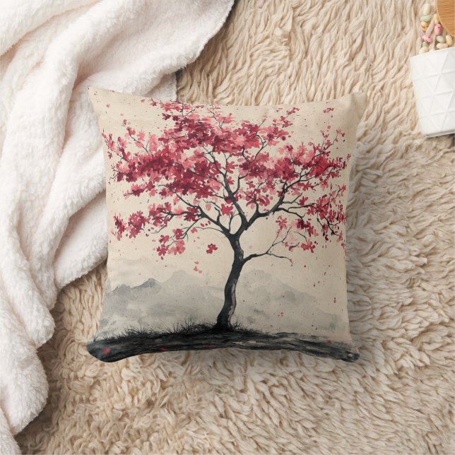 Almofada Montanha Serenidade Crimson Sakura (2) (Cobertor)