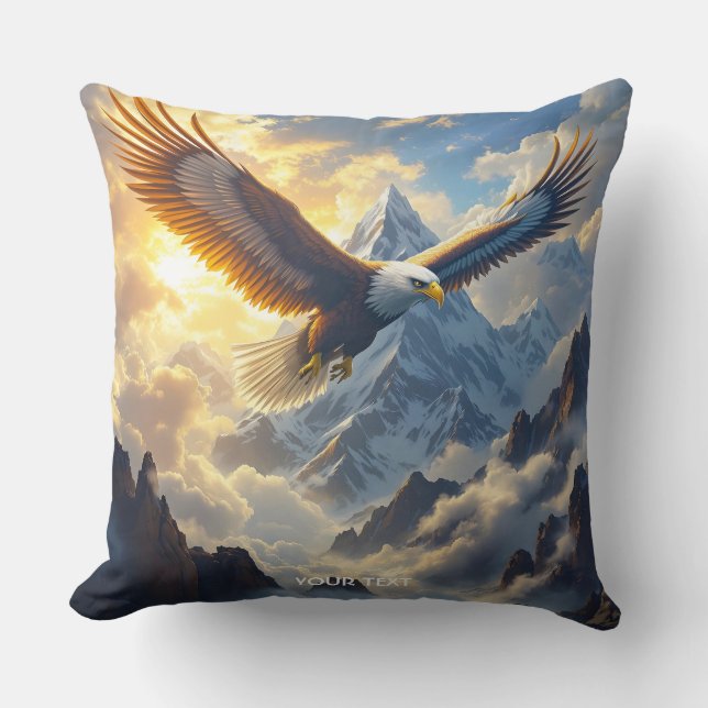Almofada Montanhas da Águia Solar Fantasy Cute Sunset (Frente)