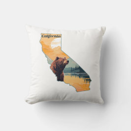Almofada Montanhas do Urso Contorno da Califórnia