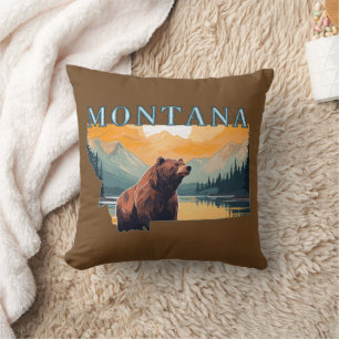 Almofada Montanhas do Urso de Contorno de Montana