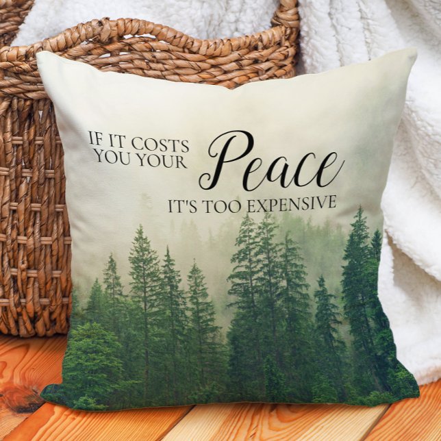 Almofada Montanhas Florestais Nebulosas Paz (Mountains, forest, fog, peace pillow)