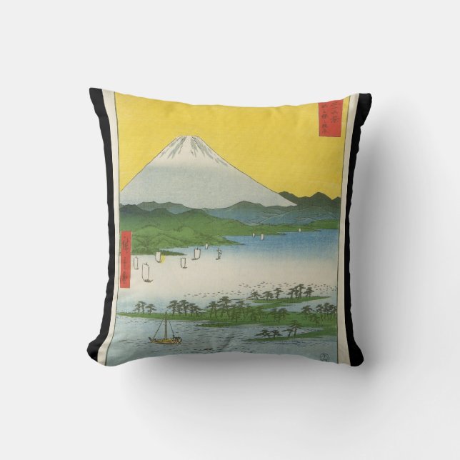 Almofada Monte Fuji em Japão cerca de 1800's (Frente)