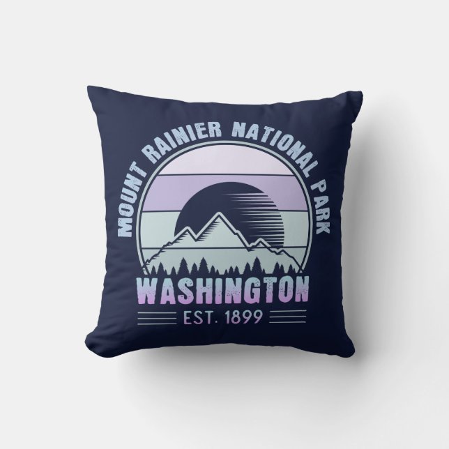 Almofada Monte Rainier National Park Washington EUA Retro (Frente)