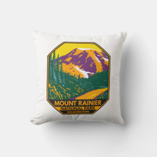 Almofada Monte Rainier National Park Washington Retro
