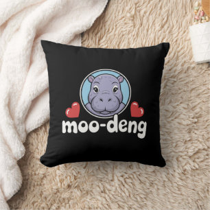 Almofada Moo Deng Bouncy Pig na Foto Tailandesa Bebê Hipopó