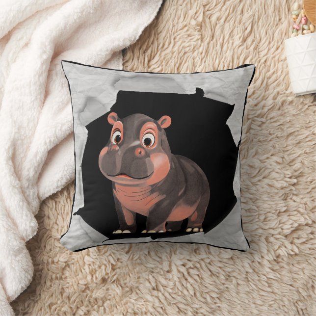 Almofada Moo Deng Hippo (Cobertor)