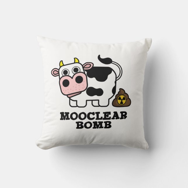 Almofada Mooclear Bomba Funny Cow Pun (Frente)