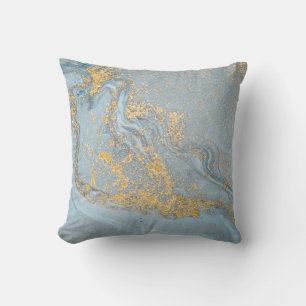 ALMOFADA MOODY BLUE DOURADO LUXE MARBLE CUSHION