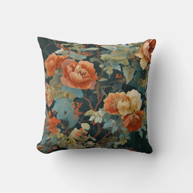 Almofada  Moody Maximalist Peony & Rose Botanical Pillow (Frente)