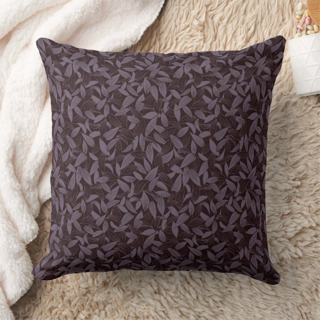 Almofada Moody Modern Chic Botanic Leaf Dark Roxo (Cobertor)