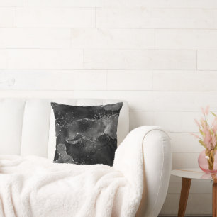 Almofada Moody Onyx Agate Gótico Elegante Black Silver G