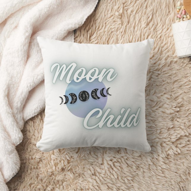 Almofada Moon Child Boho Moon Fases Travesseiro decorativo (Cobertor)