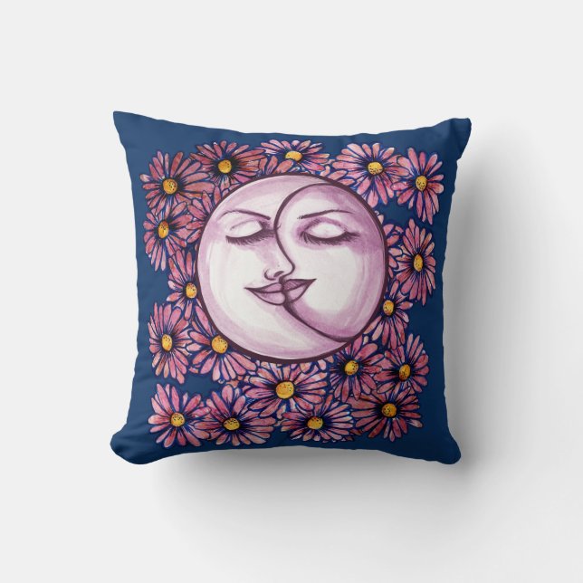 Almofada Moon Goddese Floral MoonChild Art (Frente)