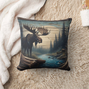Almofada Moose Majestosa por Rio Tranquilo em Dusk