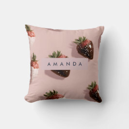 Almofada Morango-de-coleira-branca-branca personalizada