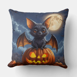 Almofada 🦇🎃 Morcego Fofo Abóbora Noite Aconchegante de Ha