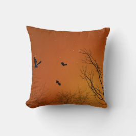 Almofada Morcegos e Árvores de Halloween